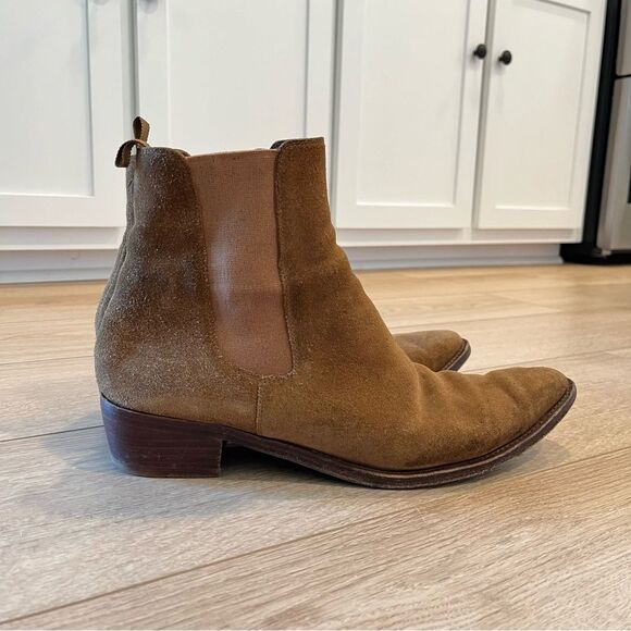 Celine Brown Slip On Chelsea Ankle Suede Leather Women’s Boot Size 42 - Picture 1 of 13